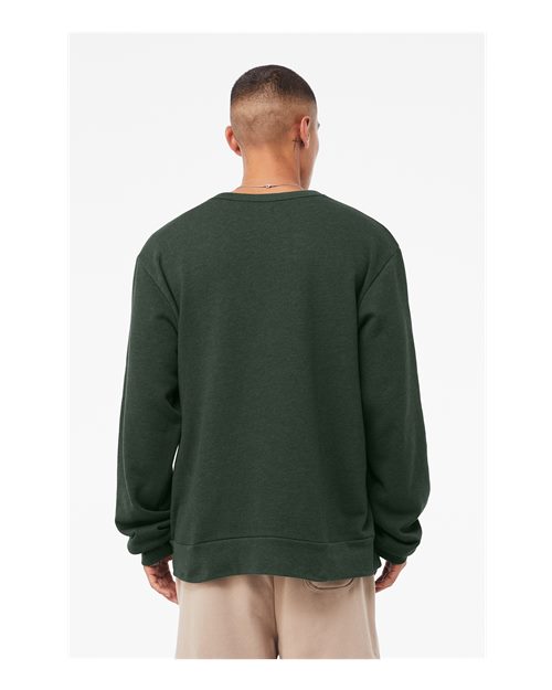 BELLA + CANVAS 3911 Unisex Sponge Fleece Classic Crewneck Sweatshirt - Heather Forest - model back