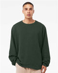BELLA + CANVAS 3911 Unisex Sponge Fleece Classic Crewneck Sweatshirt - Heather Forest - model front