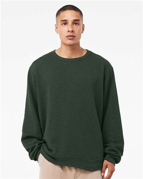 BELLA + CANVAS 3911 Unisex Sponge Fleece Classic Crewneck Sweatshirt - Heather Forest - model front
