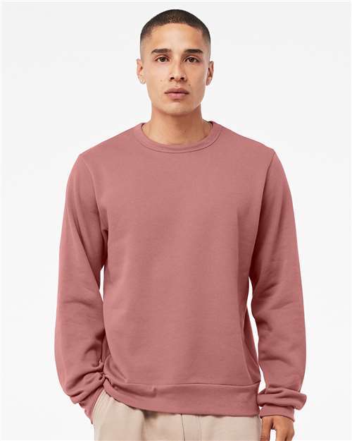 BELLA + CANVAS 3911 Unisex Sponge Fleece Classic Crewneck Sweatshirt - Mauve - model front