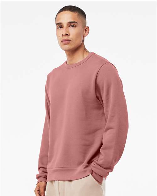 BELLA + CANVAS 3911 Unisex Sponge Fleece Classic Crewneck Sweatshirt - Mauve - model side