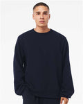 BELLA + CANVAS 3911 Unisex Sponge Fleece Classic Crewneck Sweatshirt - Navy - model front