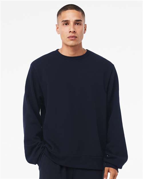 BELLA + CANVAS 3911 Unisex Sponge Fleece Classic Crewneck Sweatshirt - Navy - model front