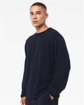 BELLA + CANVAS 3911 Unisex Sponge Fleece Classic Crewneck Sweatshirt - Navy - model side
