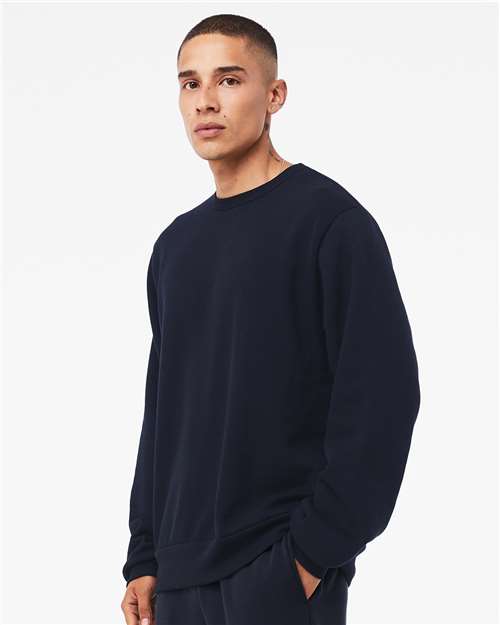 BELLA + CANVAS 3911 Unisex Sponge Fleece Classic Crewneck Sweatshirt - Navy - model side