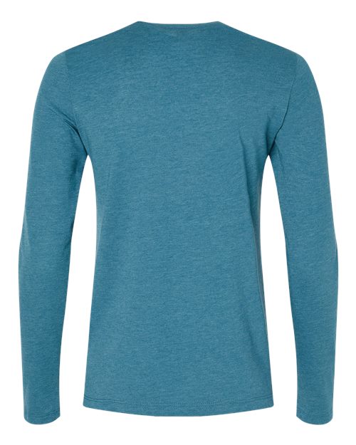 BELLA + CANVAS 6500 Women’s Jersey Long Sleeve Tee - Heather Deep Teal - back