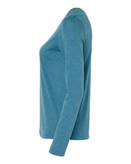 BELLA + CANVAS 6500 Women’s Jersey Long Sleeve Tee - Heather Deep Teal - side