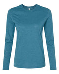 BELLA + CANVAS 6500 Women’s Jersey Long Sleeve Tee - Heather Deep Teal - front