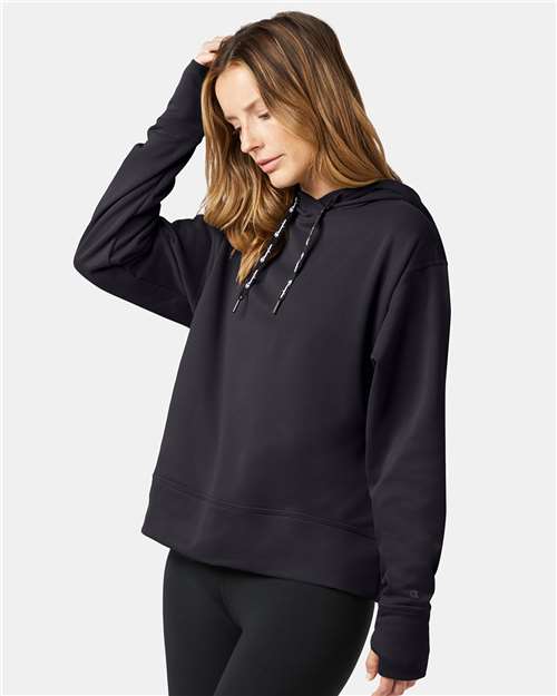 Champion CHP100 Women's Sport Hooded Sweatshirt - Black - model side