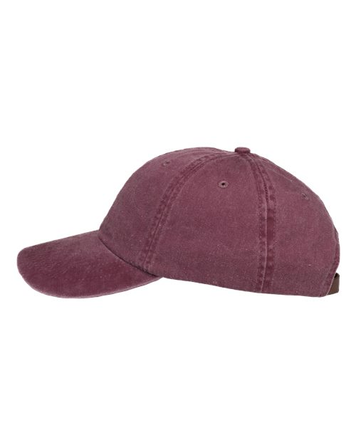Adams Headwear LP101 Optimum Pigment-Dyed Dad Hat - Burgundy - side