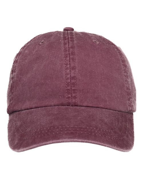 Adams Headwear LP101 Optimum Pigment-Dyed Dad Hat - Burgundy - front