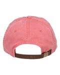 Adams Headwear LP101 Optimum Pigment-Dyed Dad Hat - Coral - back