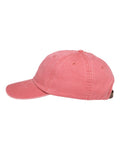 Adams Headwear LP101 Optimum Pigment-Dyed Dad Hat - Coral - side