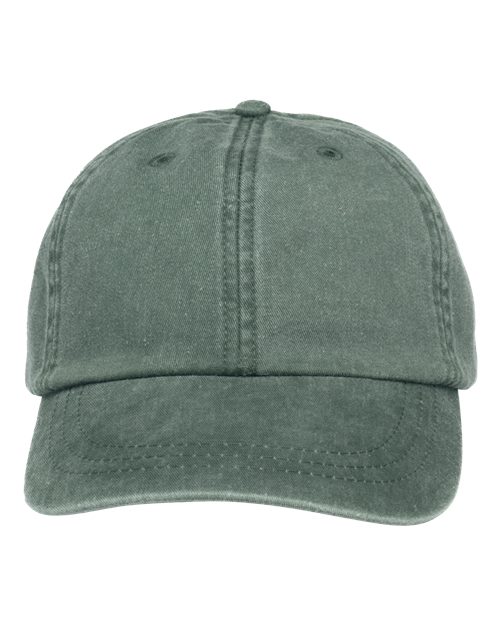Adams Headwear LP101 Optimum Pigment-Dyed Dad Hat - Forest Green - front