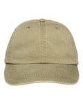 Adams Headwear LP101 Optimum Pigment-Dyed Dad Hat - Khaki - front