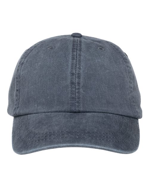 Adams Headwear LP101 Optimum Pigment-Dyed Dad Hat - Midnight Blue - front