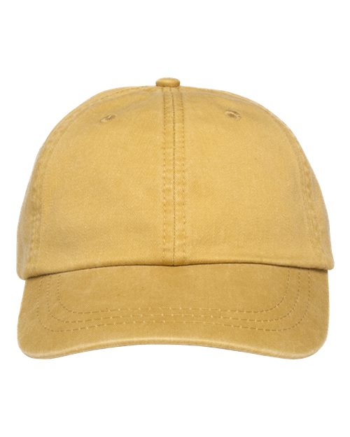 Adams Headwear LP101 Optimum Pigment-Dyed Dad Hat - Mustard - front