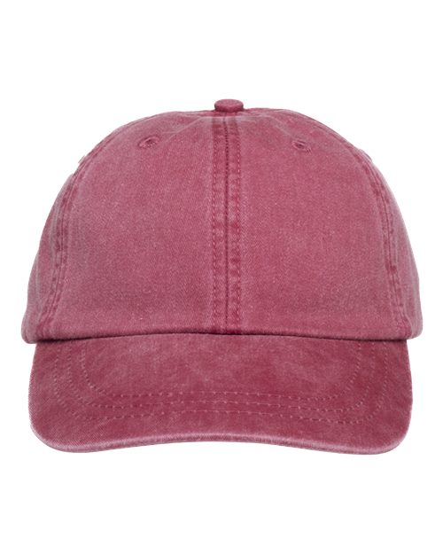 Adams Headwear LP101 Optimum Pigment-Dyed Dad Hat - Nautical Red - front