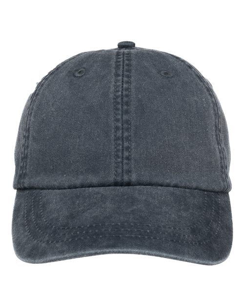 Adams Headwear LP101 Optimum Pigment-Dyed Dad Hat - Navy - front