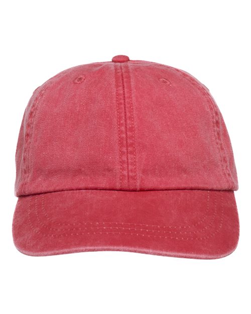 Adams Headwear LP101 Optimum Pigment-Dyed Dad Hat - Poppy - front