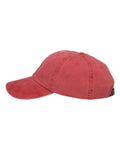 Adams Headwear LP101 Optimum Pigment-Dyed Dad Hat - Red - side