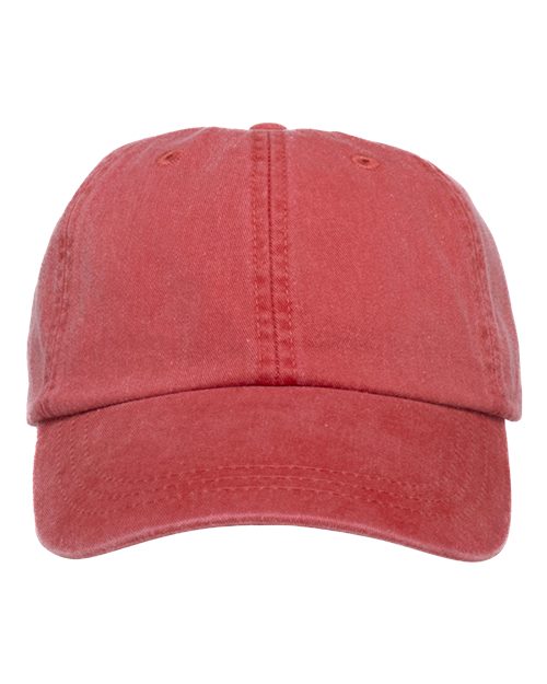 Adams Headwear LP101 Optimum Pigment-Dyed Dad Hat - Red - front