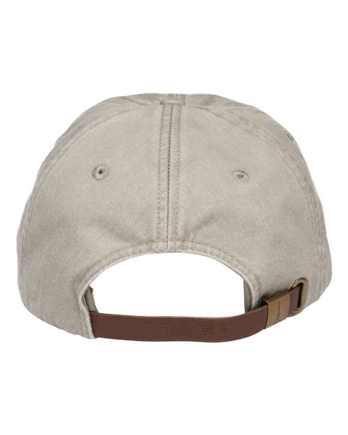 Adams Headwear LP101 Optimum Pigment-Dyed Dad Hat - Stone - back