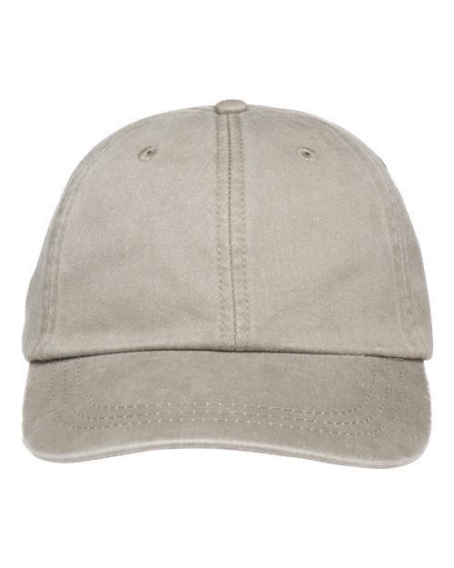 Adams Headwear LP101 Optimum Pigment-Dyed Dad Hat - Stone - front