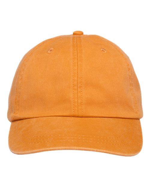 Adams Headwear LP101 Optimum Pigment-Dyed Dad Hat - Tangerine - front
