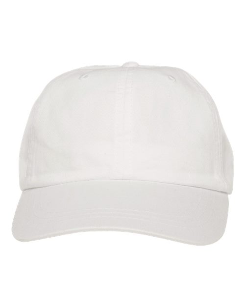 Adams Headwear LP101 Optimum Pigment-Dyed Dad Hat - White - front