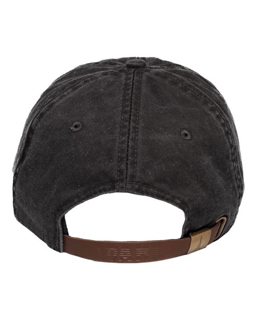 Adams Headwear LP101 Optimum Pigment-Dyed Dad Hat - Black - back