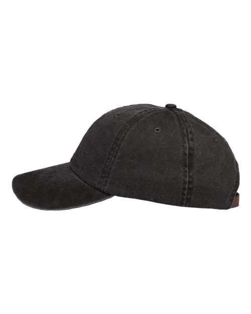Adams Headwear LP101 Optimum Pigment-Dyed Dad Hat - Black - side