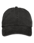 Adams Headwear LP101 Optimum Pigment-Dyed Dad Hat - Black - front