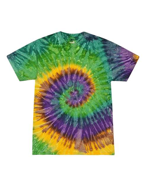Colortone 1000 Unisex Multi-Color Tie-Dyed T-Shirt - Mardi Gras - front