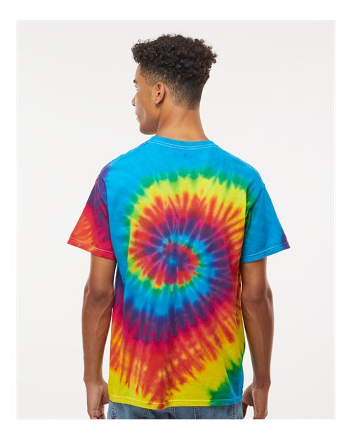 Colortone 1000 Unisex Multi-Color Tie-Dyed T-Shirt - Reactive Rainbow - model back