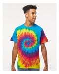 Colortone 1000 Unisex Multi-Color Tie-Dyed T-Shirt - Reactive Rainbow - model front