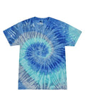 Colortone 1000Y Youth Multi-Color Tie-Dyed T-Shirt - Blue Jerry - front