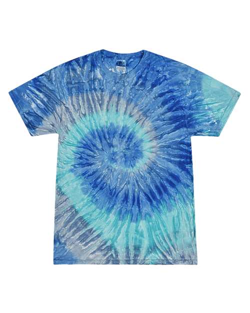 Colortone 1000Y Youth Multi-Color Tie-Dyed T-Shirt - Blue Jerry - front