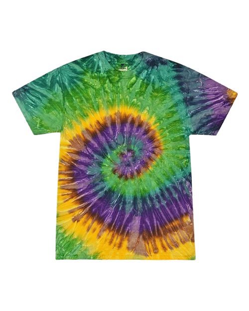 Colortone 1000Y Youth Multi-Color Tie-Dyed T-Shirt - Mardi Gras - front