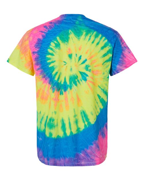 Colortone 1000Y Youth Multi-Color Tie-Dyed T-Shirt - Neon Rainbow - back