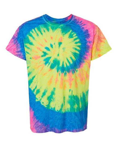 Colortone 1000Y Youth Multi-Color Tie-Dyed T-Shirt - Neon Rainbow - front