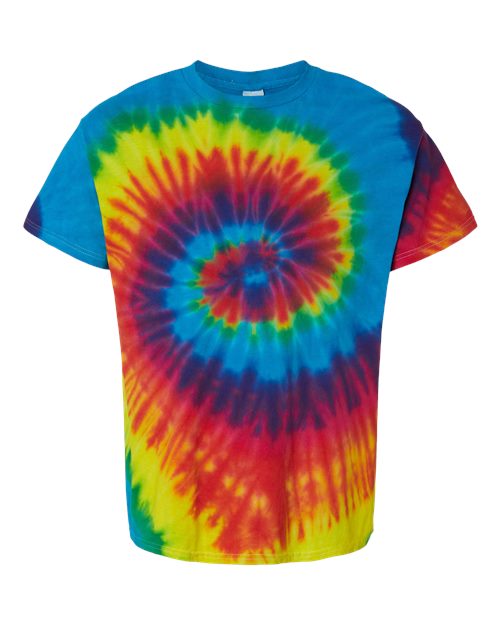 Colortone 1000Y Youth Multi-Color Tie-Dyed T-Shirt - Reactive Rainbow - front