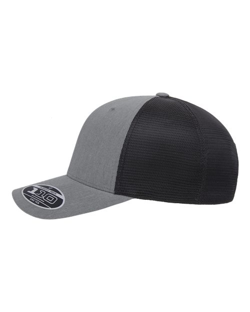 Flexfit 110M 110 Mesh-Back Cap - Heather Grey/ Black - side