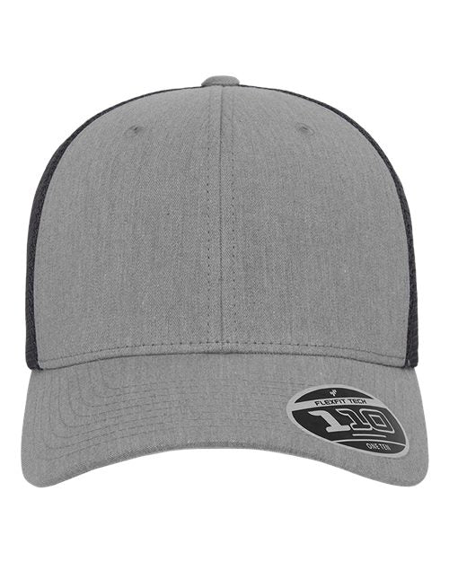 Flexfit 110M 110 Mesh-Back Cap - Heather Grey/ Black - front