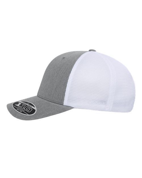 Flexfit 110M 110 Mesh-Back Cap - Heather Grey/ White - side