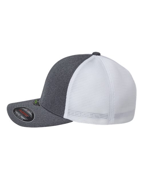 Flexfit 5511UP Unipanel Trucker Cap - Melange Dark Grey/ White - side