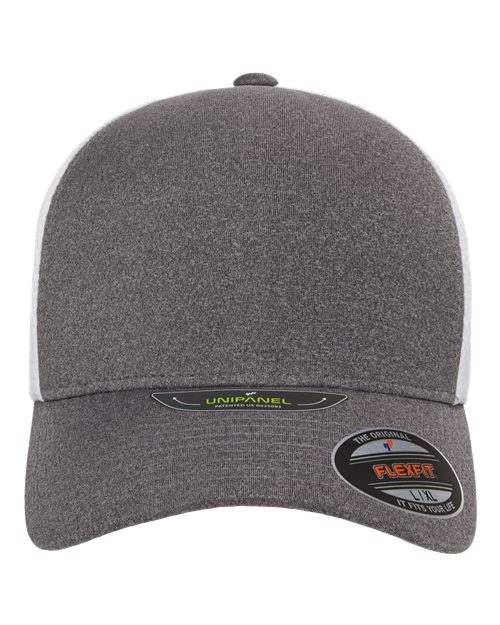 Flexfit 5511UP Unipanel Trucker Cap - Melange Heather/ White - front