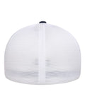 Flexfit 5511UP Unipanel Trucker Cap - Melange Navy/ White - back