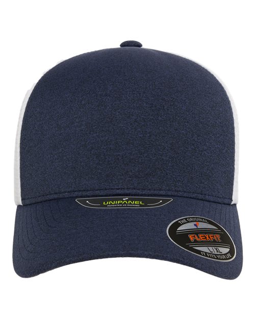 Flexfit 5511UP Unipanel Trucker Cap - Melange Navy/ White - front