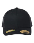 Yupoong 6606R Sustainable Retro Trucker Cap - Black - front